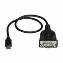 StarTech.com USB C to Serial Adapter Cable with COM Port Retention, 16" (40cm) USB Type C to RS232 (DB9) Serial COM Port Converter Cable, For PLCs, Scanners, Printers, Windows / macOS / Linux - Up to 921.6 Kbps Baud (ICUSB232PROC) - USB / serial cable - DB-9 (M) to USB-C (M) - 40 cm - black