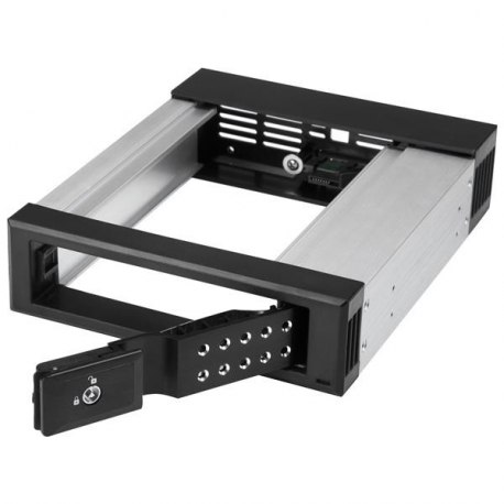 StarTech.com 5.25" to 3.5" Trayless Hard Drive Hot Swap Bay - Removable Hard Drive Bay for 3.5" SATA / SAS Drives - Aluminum (HSB1SATSASBA) - Storage bay adapter - 5.25" to 3.5" - for P / N: 25SATSAS35HD - 2