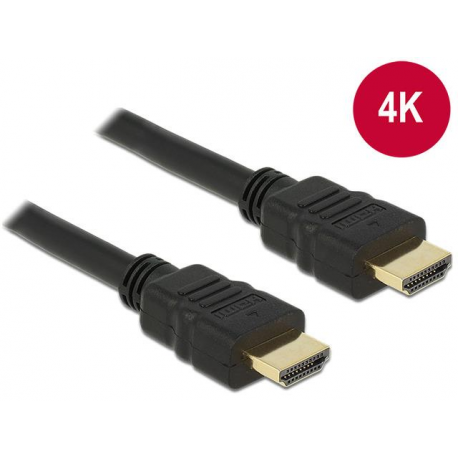 Delock - HDMI cable with Ethernet - HDMI male to HDMI male - 50 cm - black - 4K support - 0