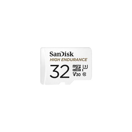 SanDisk High Endurance - Flash memory card (microSDHC to SD adapter included) - 32 GB - Video Class V30  /  UHS-I U3  /  Class10 - microSDHC UHS-I - 0