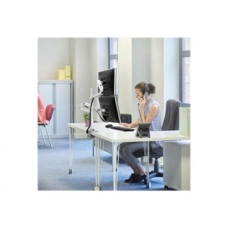 Ergotron LX - Mounting kit (tall pole, dual stacking arm) - for 2 LCD displays - aluminium - white - screen size: up to 40" - desk-mountable - 3