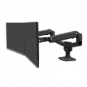 Ergotron LX Dual Side-by-Side Arm - Mounting kit (desk clamp mount, grommet mount, pole, 2 articulating arms, t-bracket) - for 2 LCD displays (Constant Force motion) - aluminium, steel - matte black - screen size: up to 27"