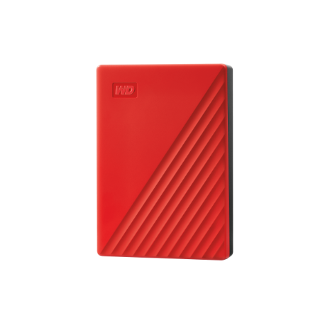 WD My Passport WDBPKJ0040BRD - Hard drive - encrypted - 4 TB - external (portable) - USB 3.2 Gen 1 - 256-bit AES - red - 0