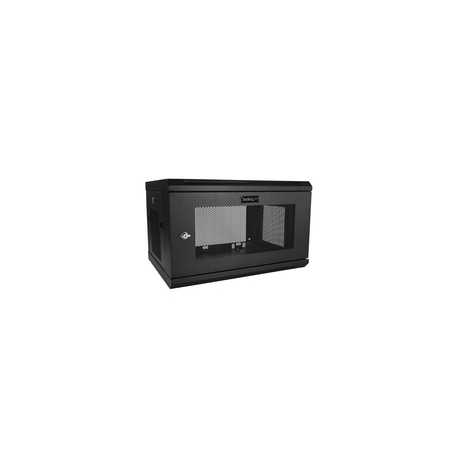 StarTech.com 2 Post 6U 19" Wall Mount Network Cabinet, 15" Deep Locking IT Switch Depth Enclosure, Vented Computer / Electronics Equipment Data Rack with Shelf & Hook & Loop Tape  / Assembled - 19 Inch Wall Cabinet (RK616WALM) - Rack enclosure cabinet - wall mountable - black - 6U - 0