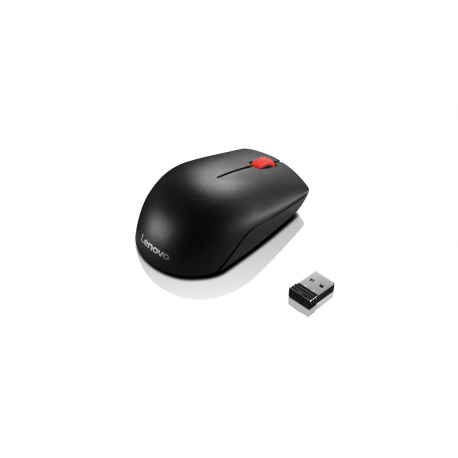 Lenovo Essential Compact - Mouse - right and left-handed - 3 buttons - wireless - 2.4 GHz - USB wireless receiver - black - OEM - for ThinkCentre M80t Gen 3; ThinkCentre neo 50; ThinkPad T14s Gen 3; V50t Gen 2-13 - 5