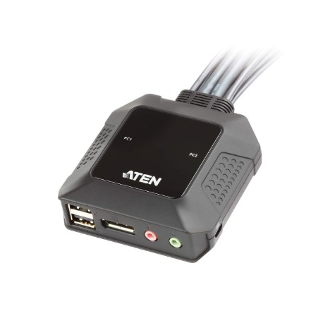 ATEN CS22DP - KVM / audio / USB switch - 2 x KVM / audio / USB - 1 local user - desktop - 1