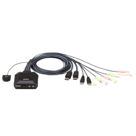 ATEN CS22DP - KVM / audio / USB switch - 2 x KVM / audio / USB - 1 local user - desktop - 5