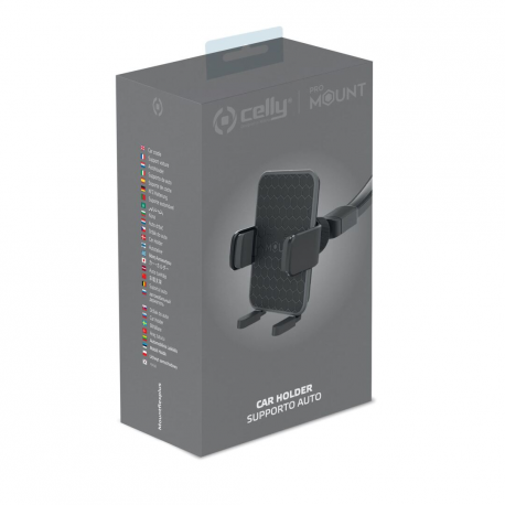 Celly MountFlexPlus - Car holder for mobile phone - up to 6.5" - black - 6