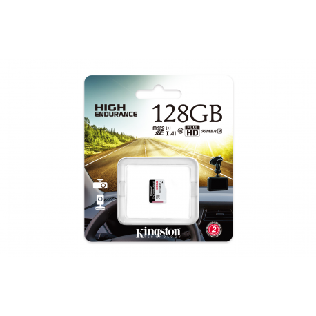 Kingston High Endurance - Flash memory card - 128 GB - A1  /  UHS-I U1  /  Class10 - microSDXC UHS-I - 2