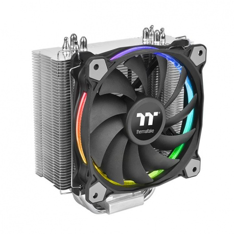 Thermaltake Riing Silent 12 RGB - Sync Edition - processor cooler - (for: LGA775, LGA1156, AM2, AM2+, LGA1366, AM3, LGA1155, AM3+, LGA2011, FM1, FM2, LGA1150, LGA2011-3, LGA1151, AM4, LGA2066, LGA1200) - aluminium and copper - 120 mm - RGB - 15