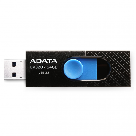 ADATA UV320 - USB flash drive - 64 GB - USB 3.1 - black / blue - 1