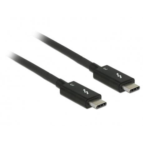 DeLOCK - Thunderbolt cable - USB-C (M) to USB-C (M) - USB 3.1 Gen 2  /  Thunderbolt 3  /  DisplayPort 1.2a - 20 V - 5 A - 50 cm - 4K support - black - 3