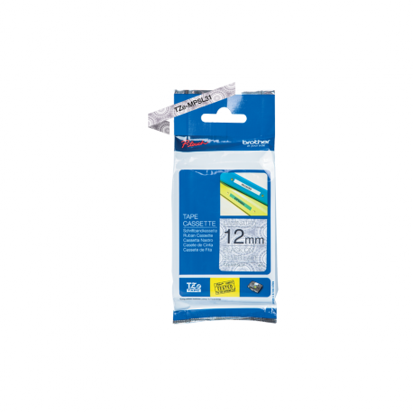 Brother TZe-MPSL31 - Black on silver lace - Roll (1.2 cm x 4 m) 1 cassette(s) laminated tape - for Brother PT-H110; P-Touch Cube PT-P300; P-Touch Cube Pro PT-P910; P-Touch Embellish PT-D215 - 1