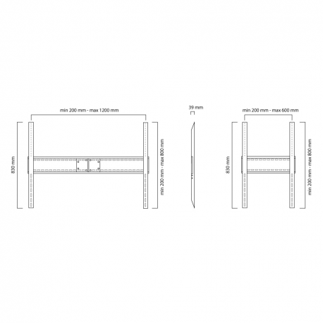 Neomounts by Newstar LFD-W1500 - Bracket - for LCD display (fixed) - black - screen size: 60"-100" - wall-mountable - 2