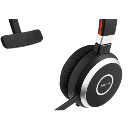 Jabra Evolve 65 MS mono - Headset - on-ear - convertible - Bluetooth - wireless - NFC - USB - Certified for Skype for Business - 1