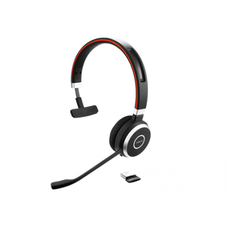 Jabra Evolve 65 MS mono - Headset - on-ear - convertible - Bluetooth - wireless - NFC - USB - Certified for Skype for Business - 3