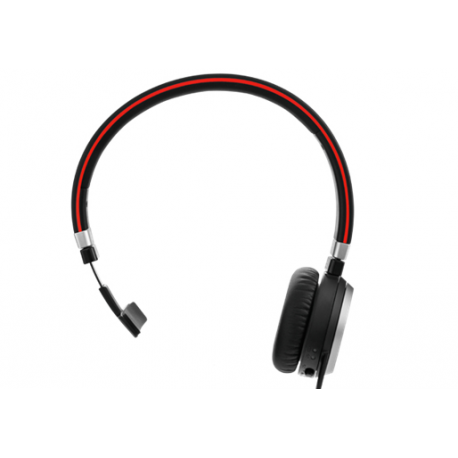 Jabra Evolve 65 MS mono - Headset - on-ear - convertible - Bluetooth - wireless - NFC - USB - Certified for Skype for Business - 4