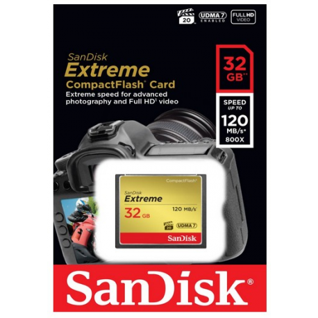SanDisk Extreme - Flash memory card - 32 GB - 567x - CompactFlash - 1