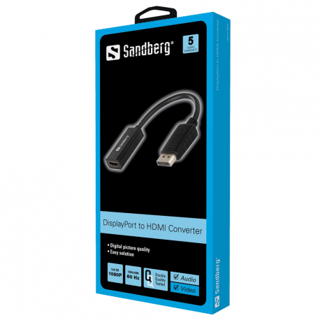 Sandberg - Adapter - DisplayPort male to HDMI female - 1