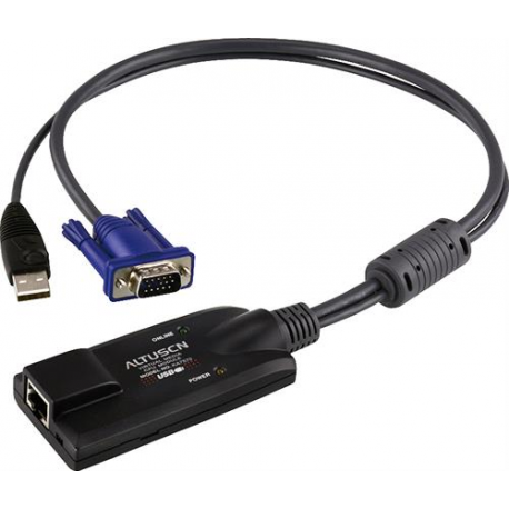 ATEN KA7570 USB KVM Adapter Cable - Keyboard  /  video  /  mouse (KVM) cable - RJ-45 (F) to USB, HD-15 (VGA) (M) - for ALTUSEN KH1508A, KH1516A, KH2508A, KH2516A - 4
