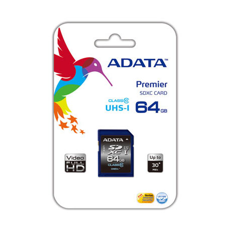 ADATA Premier UHS-I - Flash memory card - 64 GB - UHS Class 1 / Class10 - SDXC UHS-I - 1