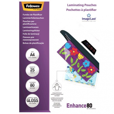 Fellowes - 25-pack - glossy - A4 (210 x 297 mm) lamination pouches - 0