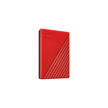 WD My Passport WDBPKJ0040BRD - Hard drive - encrypted - 4 TB - external (portable) - USB 3.2 Gen 1 - 256-bit AES - red - 2