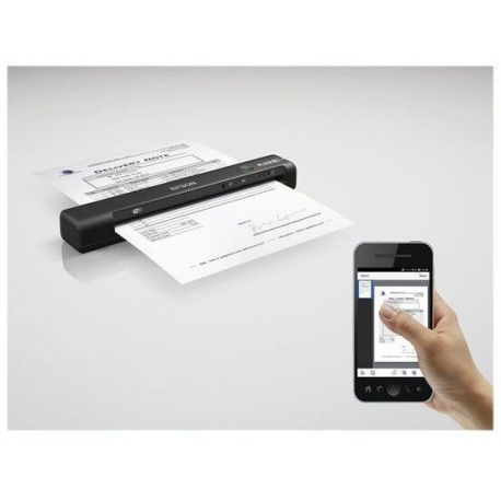 Epson WorkForce ES-60W - Sheetfed scanner - Contact Image Sensor (CIS) - A4 - 600 dpi x 600 dpi - up to 300 scans per day - USB 2.0, Wi-Fi(n) - 4