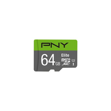 PNY Elite - Flash memory card - 64 GB - UHS-I U1 / Class10 - microSDXC UHS-I - 0