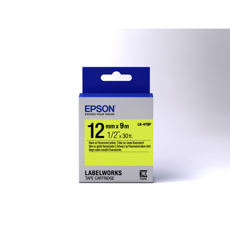 Epson LabelWorks LK-4YBF - Black on yellow - Roll (1.2 cm x 2.9 m) 1 cassette(s) label tape - for LabelWorks LW-1000, 300, 400, 600, 700, 900, K400, Z5000, Z5010, Z700, Z710, Z900 - 1