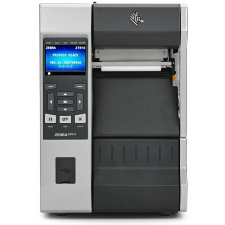 Zebra ZT610 - Label printer - direct thermal  /  thermal transfer - Roll (11.4 cm) - 600 dpi - up to 356 mm / sec - USB 2.0, serial, Gigabit LAN, USB host, Bluetooth 4.0 - TAA Compliant - 0