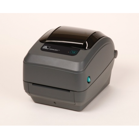 Zebra GX Series GX430t - Label printer - direct thermal  /  thermal transfer - Roll (10.8cm) - 300 dpi - up to 102 mm / sec - USB, LAN, serial - 1