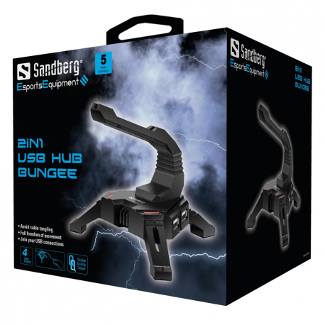 Sandberg 2in1 USB Hub Bungee - Hub - 4 x USB 2.0 - desktop - 1