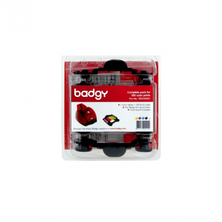 Badgy Full kit - YMCKO - print ribbon cassete  /  PVC cards kit - for Badgy 100, 1st Generation, 200 - 1