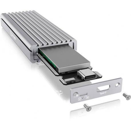 RaidSonic ICY BOX IB-1817Ma-C31 - Storage enclosure with data indicator - M.2 - M.2 NVMe Card - USB 3.1 (Gen 2) - silver - 2