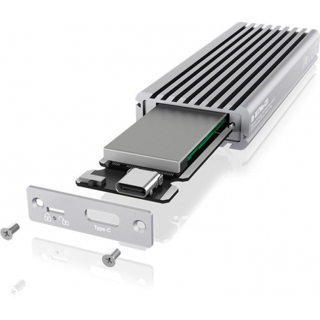 RaidSonic ICY BOX IB-1817Ma-C31 - Storage enclosure with data indicator - M.2 - M.2 NVMe Card - USB 3.1 (Gen 2) - silver - 3