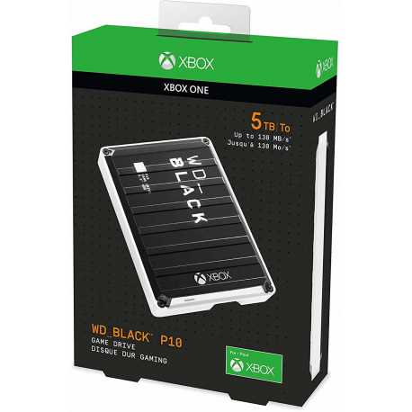 WD_BLACK P10 Game Drive for Xbox One WDBA5G0050BBK - Hard drive - 5 TB - external (portable) - USB 3.2 Gen 1 - black with white trim - 4