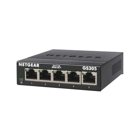 NETGEAR GS305 - Switch - unmanaged - 5 x 10 / 100 / 1000 - desktop, wall-mountable - 2