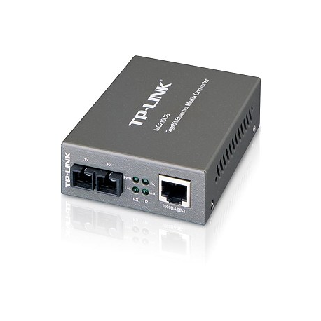 TP-LINK MC210CS - Fibre media converter - GigE - 1000Base-FX, 1000Base-T - RJ-45 / SC single-mode - up to 15 km - 1310 nm - for P / N: TL-MC1400 - 1