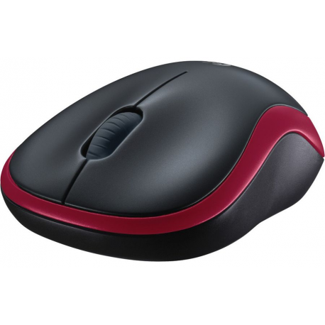 Logitech M185 - Mouse - optical - wireless - 2.4 GHz - USB wireless receiver - red - 2