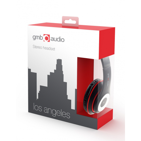 Gembird Los Angeles - Headphones with mic - full size - wired - 3.5 mm jack - black - 1
