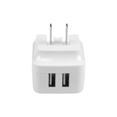 StarTech.com Dual Port USB Wall Charger 17W / 3.4A - Travel Charger 110V / 220V - Power adapter - 17 Watt - 3.4 A - 2 output connectors (USB) - white - for P / N: USBLT1MWS, USBLT2MBR, USBLT2MW, USBLT30CMW, USBLTM1MBK, USBLTM1MWH, VID2VGATV3 - 4