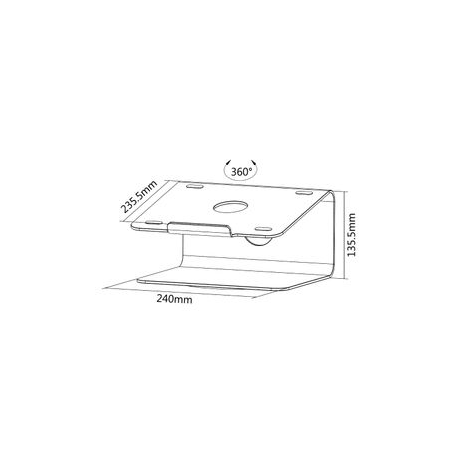 Neomounts by Newstar NSLS050 - Stand - for notebook - brushed aluminium - silver - screen size: 10"-17" - desktop - 7