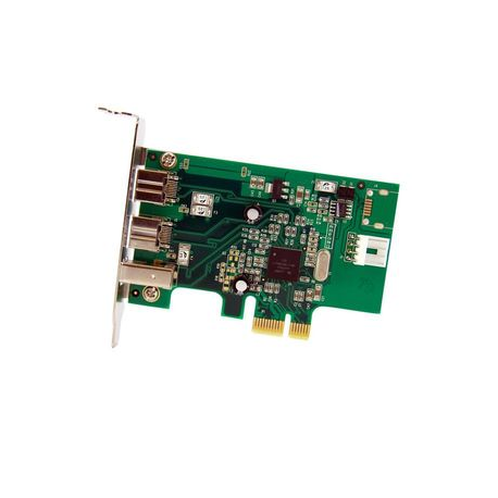 StarTech.com 3 Port 2b 1a Low Profile 1394 PCI Express FireWire Card Adapter - FireWire adapter - PCIe low profile - FireWire 800 - 2 ports + 1 x FireWire - 1