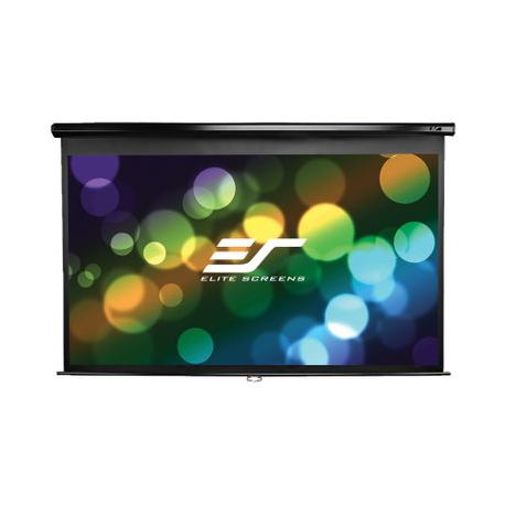 Elite Screens Manual Series M135UWH2 - Projection screen - ceiling mountable, wall mountable - 135" (343 cm) - 16:9 - MaxWhite - black - 2