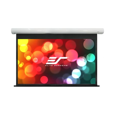 Elite Screens Saker Series SK100XHW-E12 - Projection screen - ceiling mountable, wall mountable - motorised - 230 V - 100" (254 cm) - 16:9 - MaxWhite FG - white enamel - 2