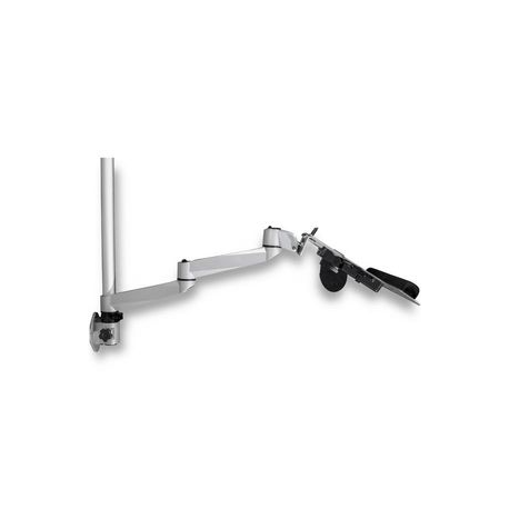 StarTech.com Wall Mount Workstation, Articulating Standing Desk w /  Ergonomic Height Adjustable Dual Monitor Arm & Keyboard Tray, 2x 30" VESA Displays, Foldable Wall Mounted Sit Stand Desk - Foldable Standing Desk (WALLSTSI2) - Mounting kit (pole, mouse holder, wrist rest, wall mount bracket, keyboard tray, 2 display brackets, 2 x spring arms, 2 x swivel arms with logo, monitor shoulder, wall mount bracket with lock plate, 2 x swivel arms, mouse tray, mouse tray fixed plate, EVA mouse pad) - for 2 LCD displays  /  keyboard  /  mouse - plastic, aluminium, steel - silver - screen size: 13"-30" - wall-mountable - TAA Compliant - 3