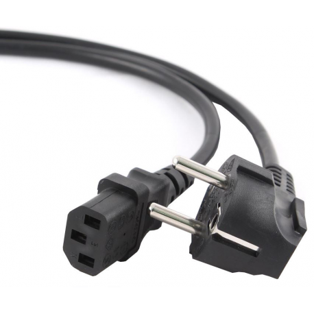 Gembird PC-186-VDE-3M - Power cable - CEE 7 / 7 (M) angled to IEC 60320 C13 straight - 10 A - 3 m - molded - black - 2