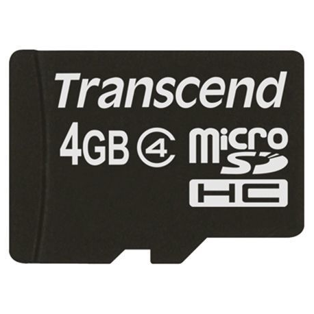 Transcend - Flash memory card - 4 GB - Class 4 - microSDHC - 2