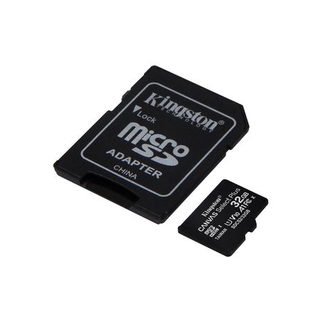 Kingston Canvas Select Plus - Flash memory card (microSDHC to SD adapter included) - 32 GB - A1 / Video Class V10 / UHS Class 1 / Class10 - microSDHC UHS-I - 5